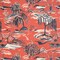 Upholstery Fabric - Blue,Red & Burgundy Global,Toile Upholstery Fabric 54 Inches"